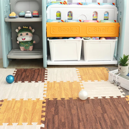 Wood Grain Puzzle Floor Foam Carpet Bedroom Splicing Mat  Baby Play Mat Interlocking Exercise Tiles30*30cm