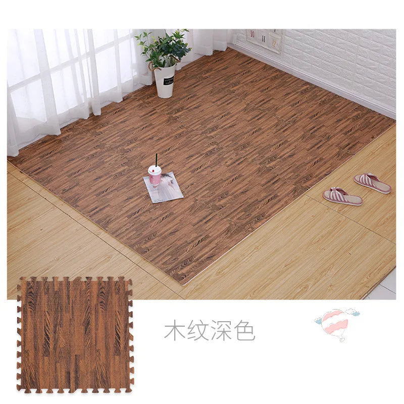 Wood Grain Puzzle Floor Foam Carpet Bedroom Splicing Mat  Baby Play Mat Interlocking Exercise Tiles30*30cm