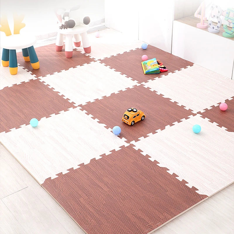 Wood Grain Puzzle Floor Foam Carpet Bedroom Splicing Mat  Baby Play Mat Interlocking Exercise Tiles30*30cm