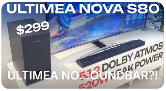 Load video: ULTIMEA NOVA S80 Soundbar REVIEW - 5.1.2 DOLBY ATMOS - 520W Power! Is this my FAVOURITE SOUNDBAR?!